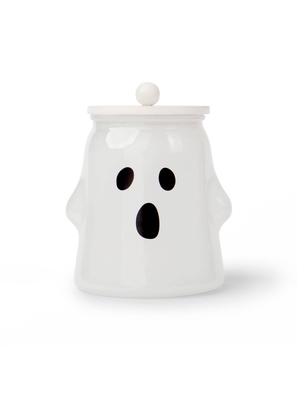 Glass Ghost Jar with Lid Decor